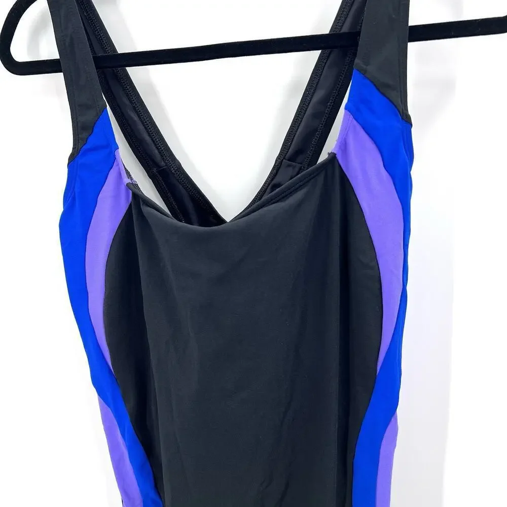 Lands End Athletic Bust Minimizer Cross Back One Piece Womens Bathing Suit